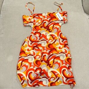 Colorful Cutout Mini Dress